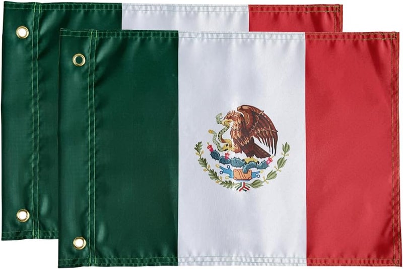 cezelux 2 Pack Mexico Flags for Whip Lights or Antenna Flag Poles, 12" x 18" Double Sided Whip Lights Accessories, Whips Mexican Flags for UTV ATV Can-Am Polaris RZR SXS Boats Ulti Offroad - Image 1